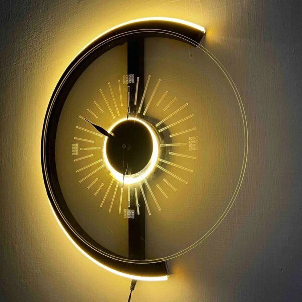 neon decoration clock on the wall