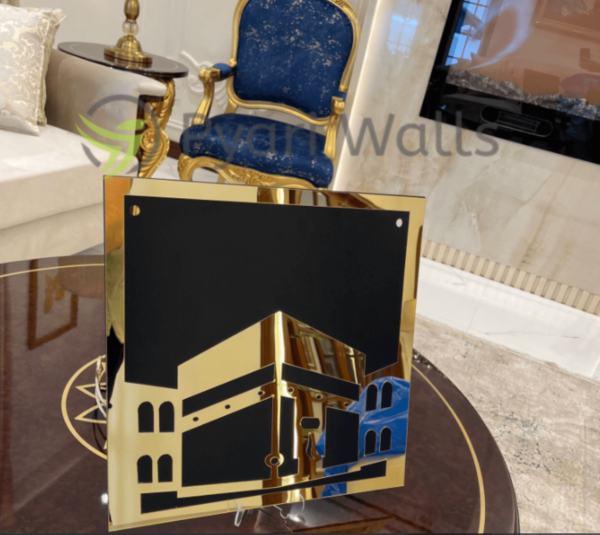 a frame with khana kaaba on the table