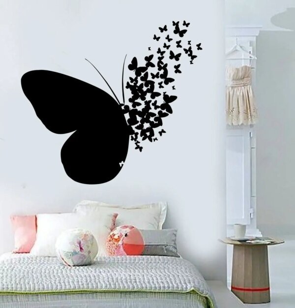 a butterfly with bundle of mini butterflies on the wall for wall decoration