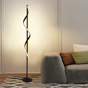 a neon lamp on the floor and outside the couches. Ambient Floor Neon Lamp For Room