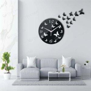 a clock on the wall. 3D Acrylic Wall Clock