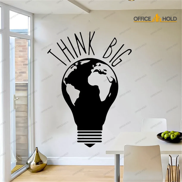 a bulb with text written on the wall for wall decoration