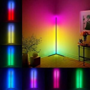 many neon lights with deiffrent colors of light. MultiColor Corner Lamp.