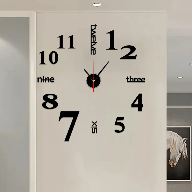 a acrylic mirror on the wall.DIY Wall Clock