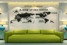 a map of the world on the wall